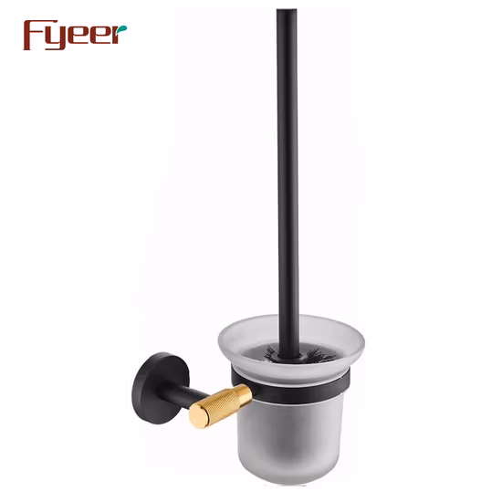 Fyeer portasciugamani porta fazzoletti porta accappatoio set di accessori da bagno nero e oro